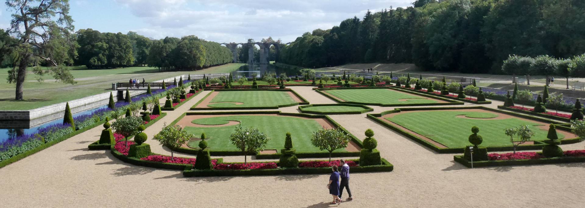 Vue sur les jardins du château de Maintenon