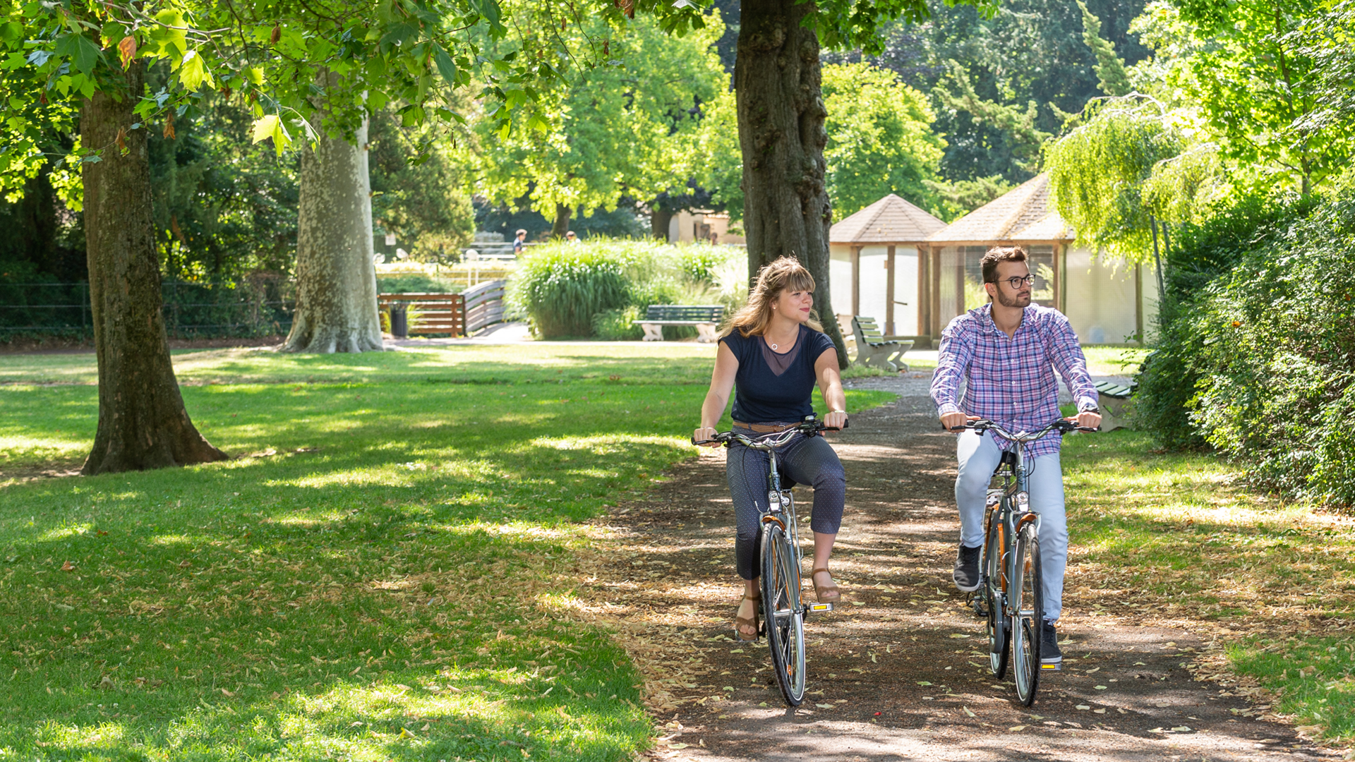 Balade à vélo dans le parc des bords de l'Eure