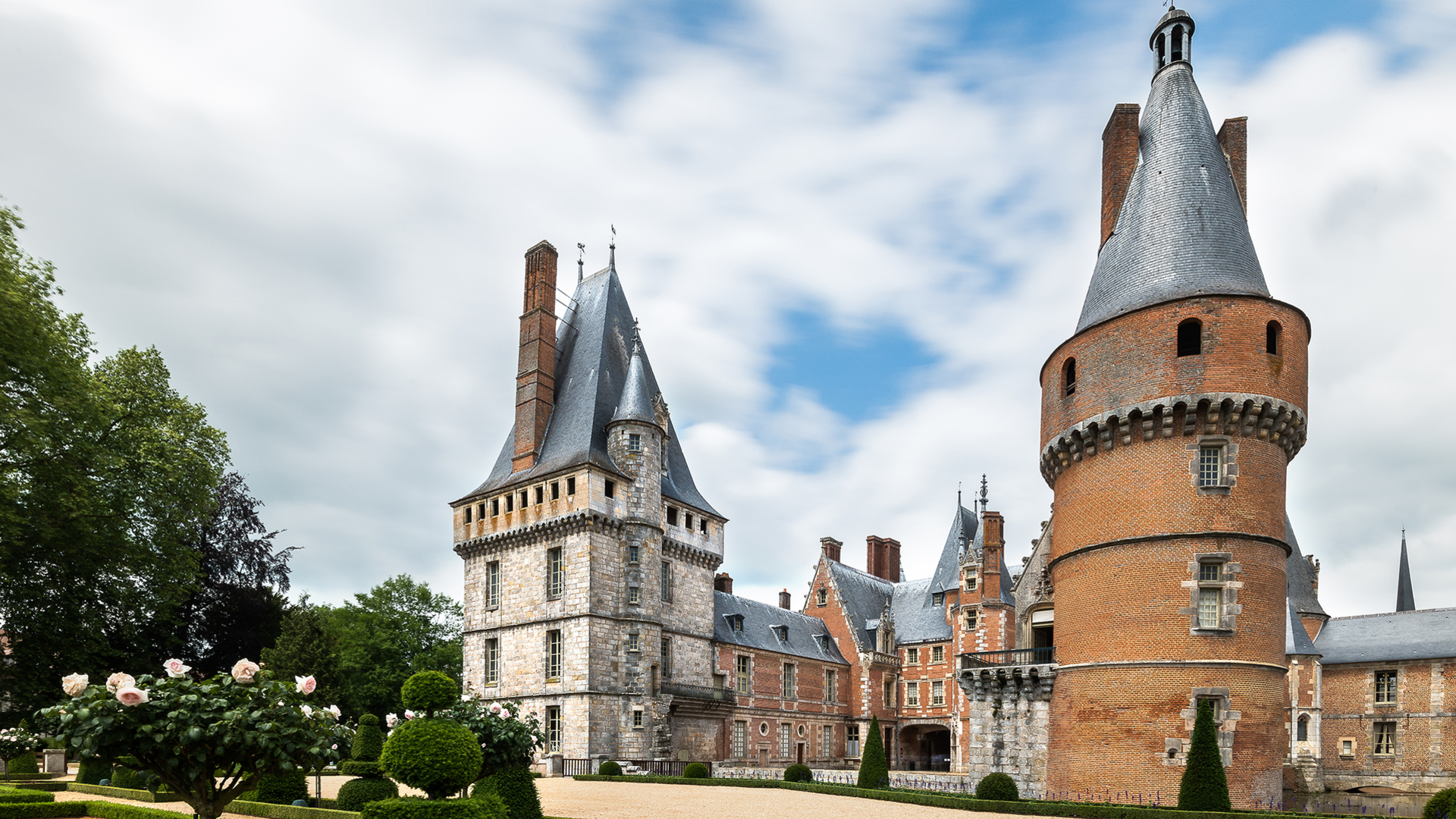 Vue dans les jardins du château de Maintenon