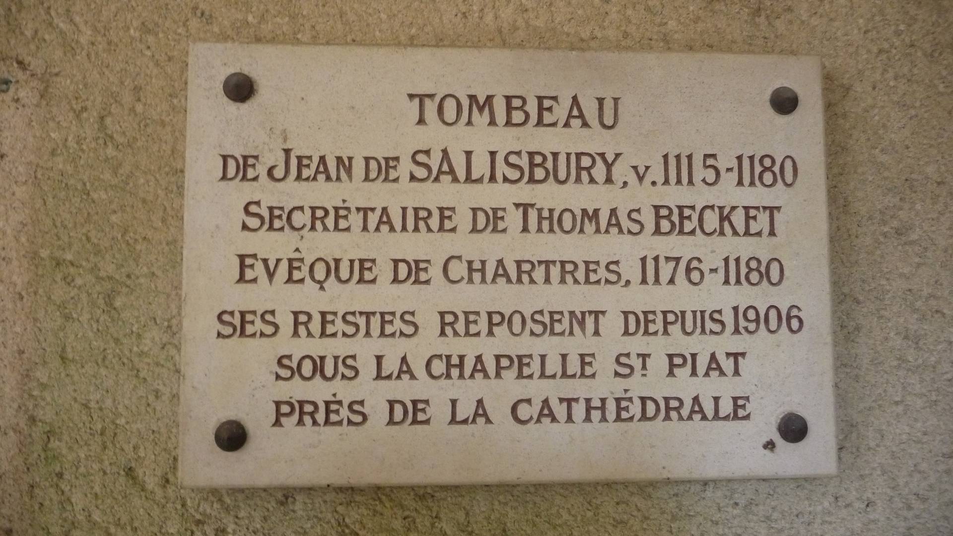 Inscription au-dessus du tombeau de Jean de Salisbury 