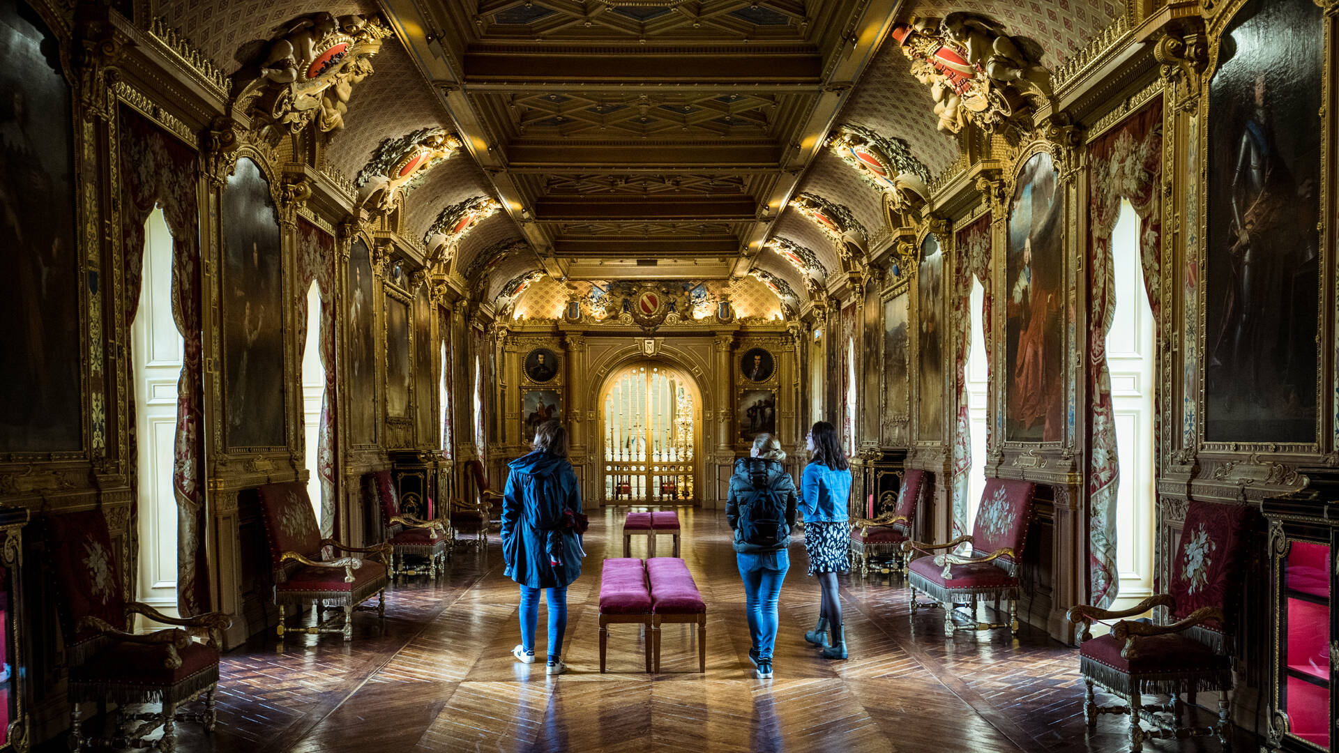 Vue de l'intérieur du château de Maintenon
