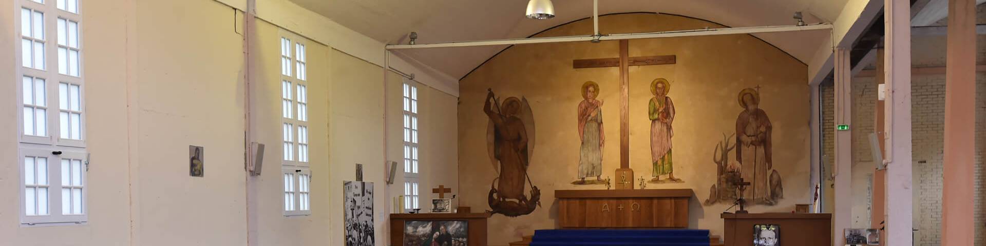 Fresque de Franz Stock au Séminaire des Barbelés